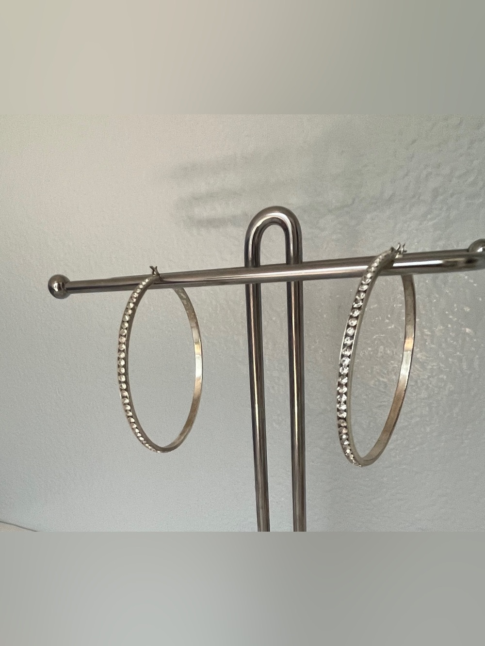 Bebe Big Hoops Earrings with Crystals